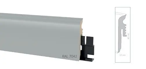 Гибкий плинтус Arbiton Vigo 60 темно-серый