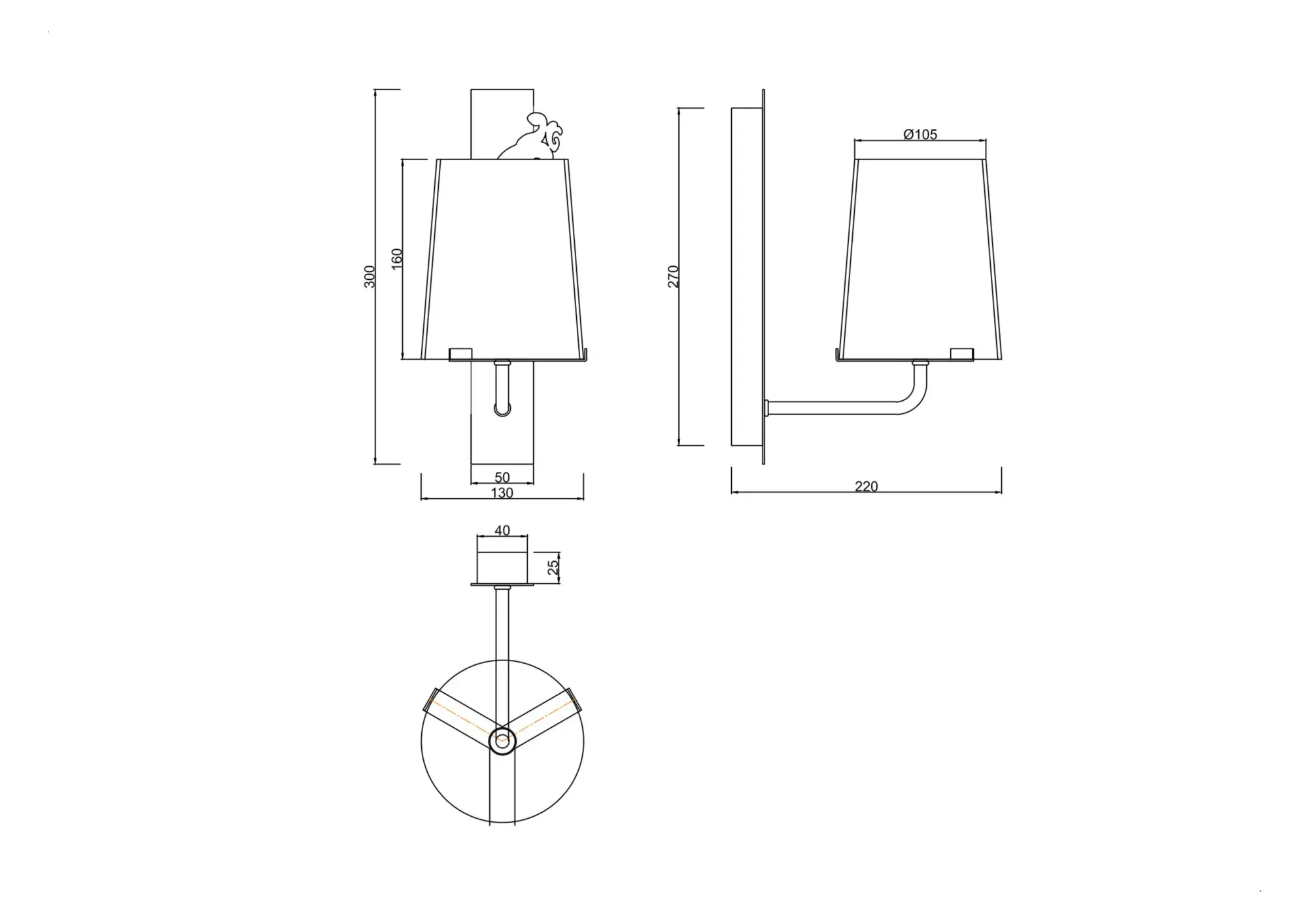 Настенный светильник (бра) Maytoni MOD040WL-01CH