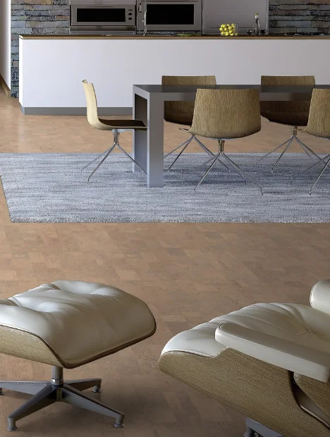 Пробковый пол Wicanders Identity I 805002 Champagne на замках в интерьере