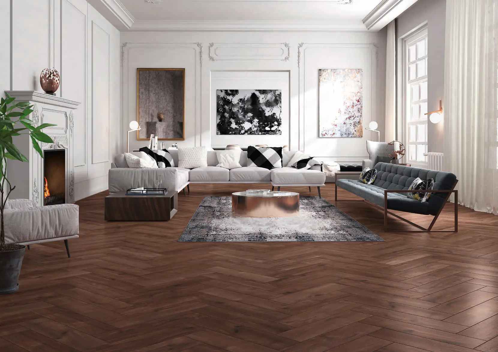 Ламинат елочкой Classen MANOR Сомюр в квартире