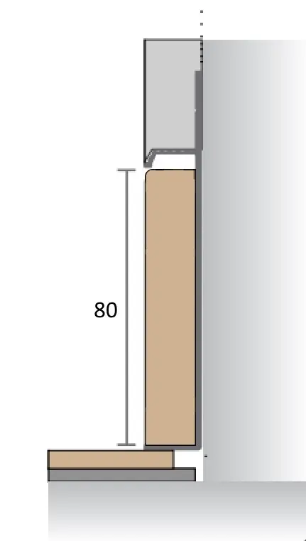 Вставка МДФ для скрытого плинтуса Pro Design 80 мм грунт под покраску купить