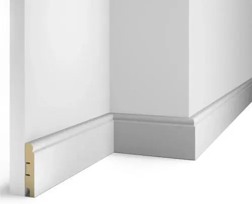 Плинтус МДФ Cosca AP09 под покраску белый 80х16х2400 мм из экополимера