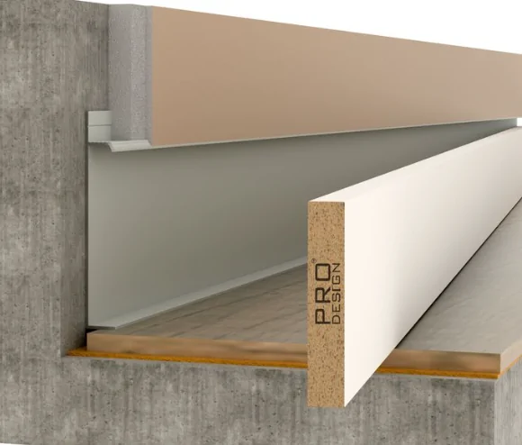 Вставка МДФ для скрытого плинтуса Pro Design высотой до 120 мм грунт под покраску купить