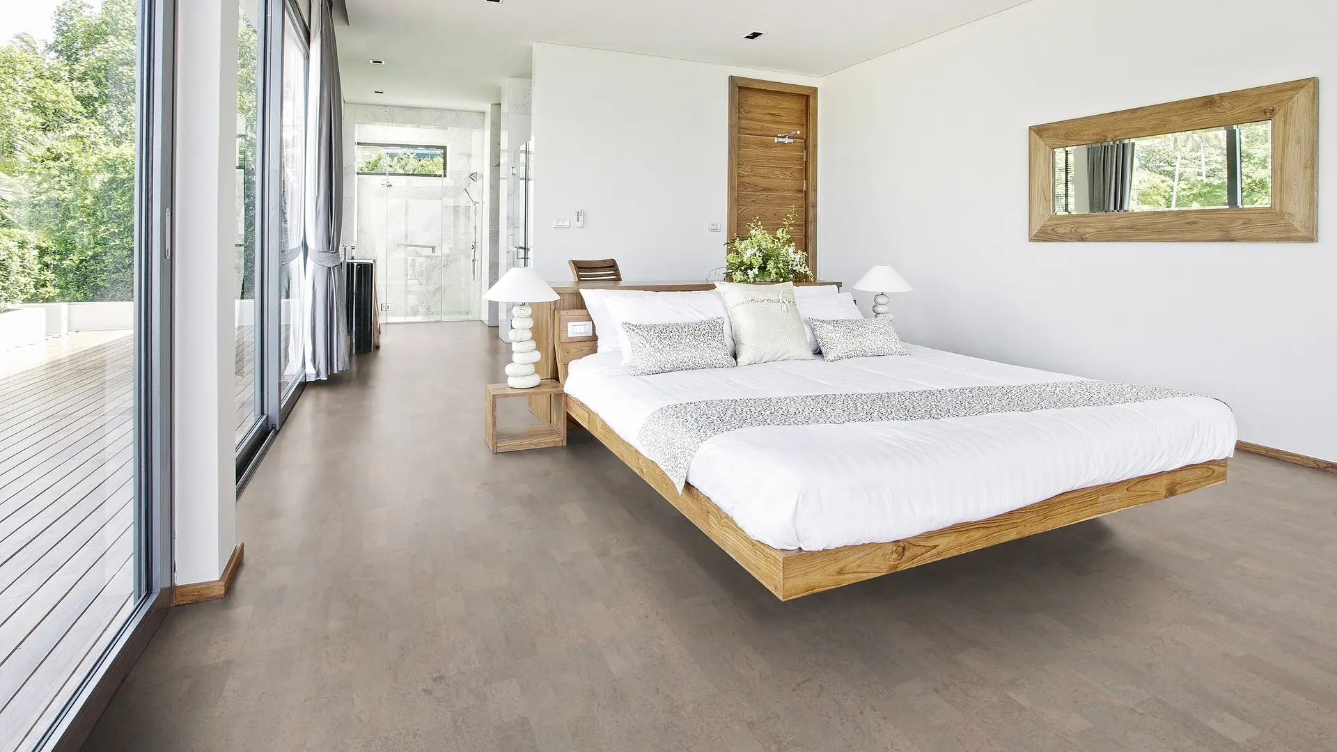 Клеевой пробковый пол 6 mm WICANDERS Aj2Y001 Identity  Silver в интерьере