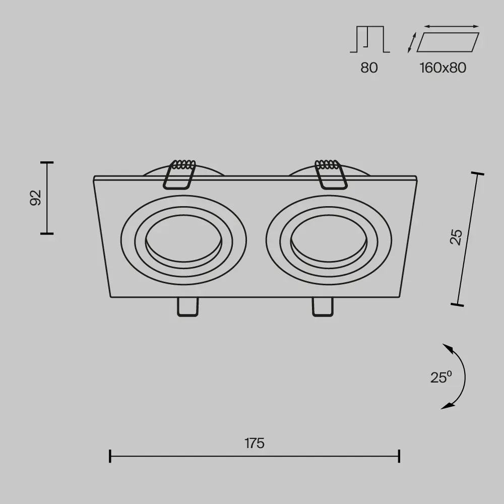 Встраиваемый светильник Technical DL024-2-02W