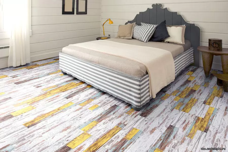 Пробковый пол с дизайном под дерево