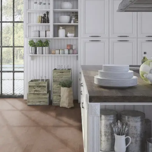 6 мм клеевой пробковый пол WICANDERS AJ2R002 Identity Tea в интерьере