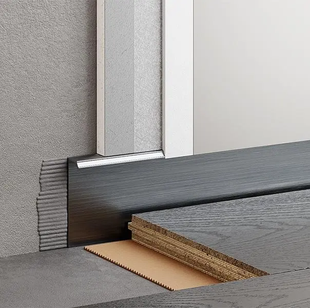 Скрытый плинтус МИНИ 50 мм Серебристый без покрытия 74-25-15 купить