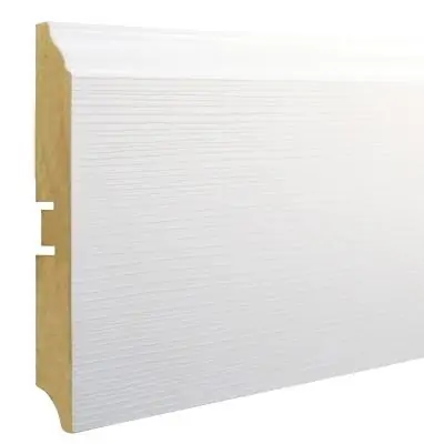 Плинтус МДФ Smartprofile Paint 3D wood 100В (100мм) Фактурный белый под покраску купить