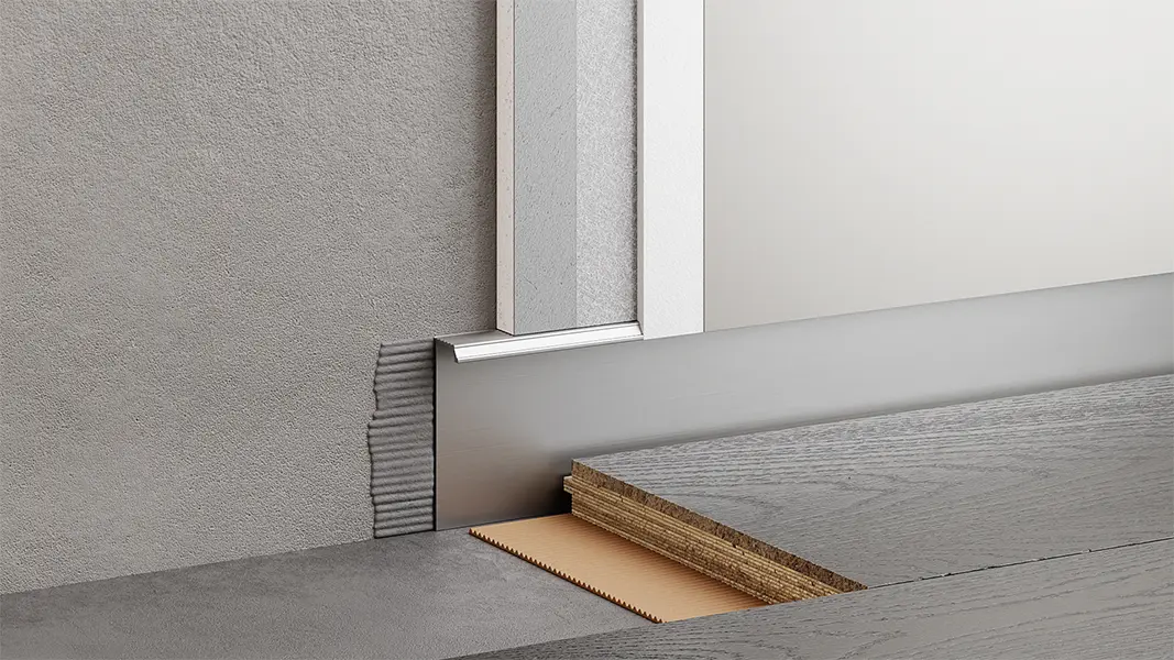 Скрытый плинтус МИНИ 50 мм Серебристый анодированный 16-75-36 купить