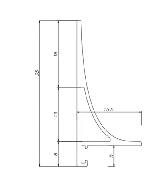 Микро плинтус Pro Design Corner L 584 W Белый муар