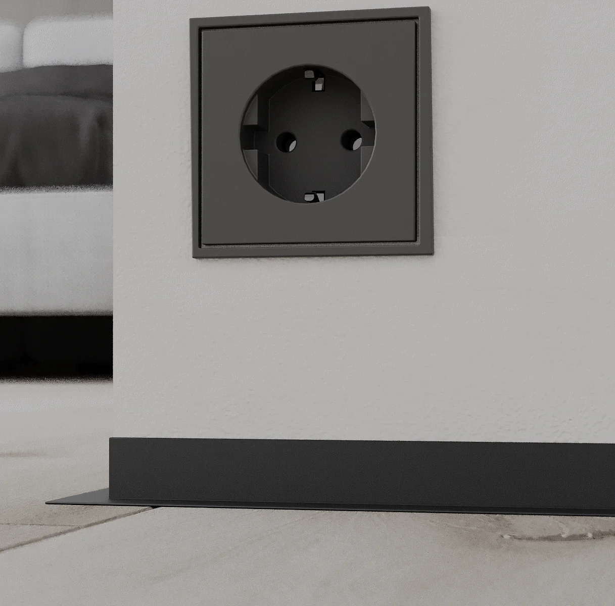 Микроплинтус Ликорн Лайн L-образный черный С-05.25.3 L