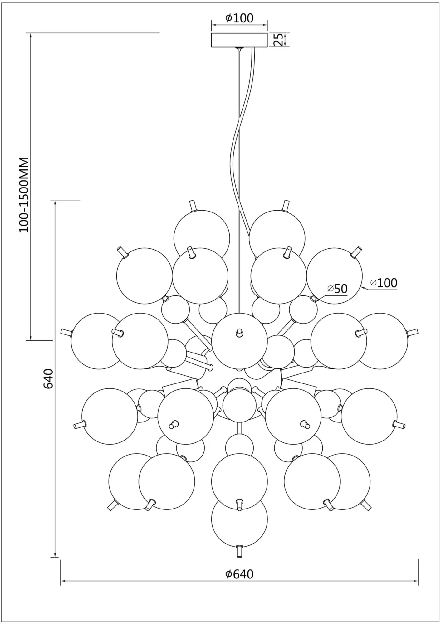 Подвесной светильник Maytoni MOD133PL-08CH