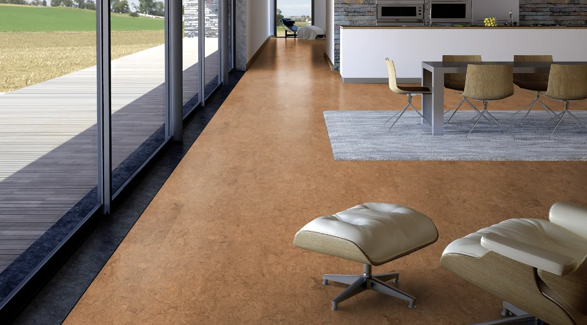 6 мм клеевой пробковый пол WICANDERS AJAJ004 Originals Symphony с фаской в интерьере