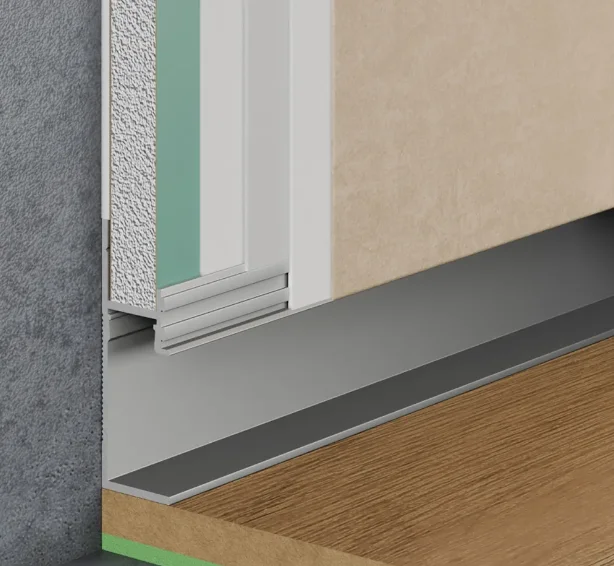 Теневой плинтус скрытого монтажа Pro Design 7210 A с пяточкой анодированный купить