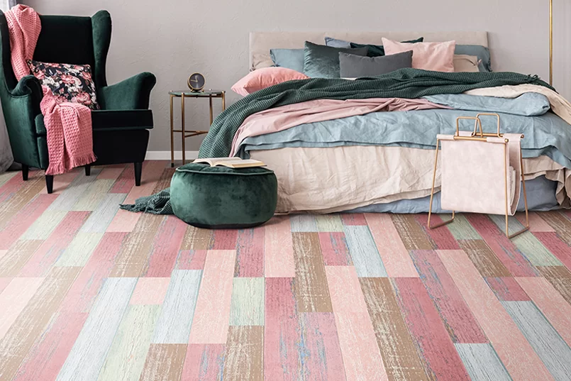 Пробковый пол с дизайном под дерево