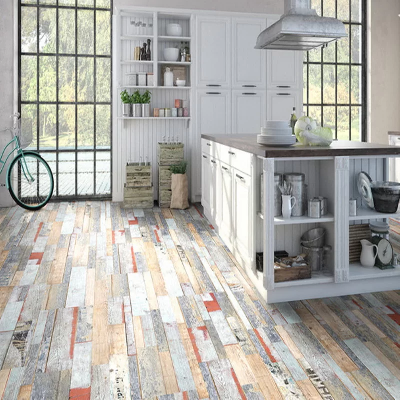 Пробковый пол с дизайном под дерево