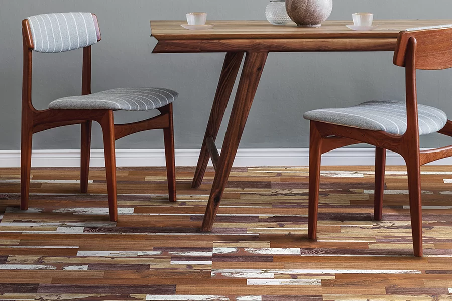 Пробковый пол с дизайном под дерево