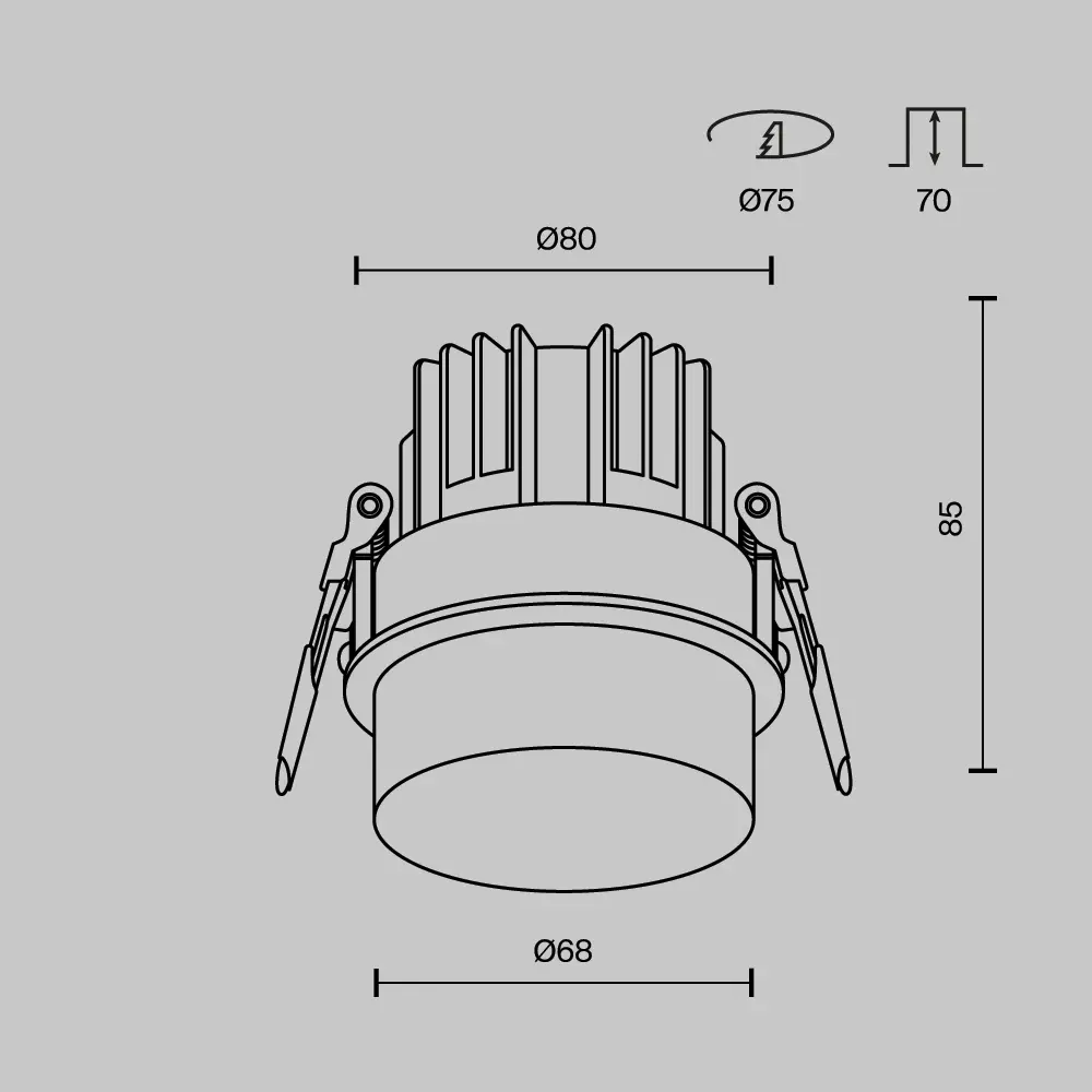 Встраиваемый светильник Technical DL065-12W4K-W