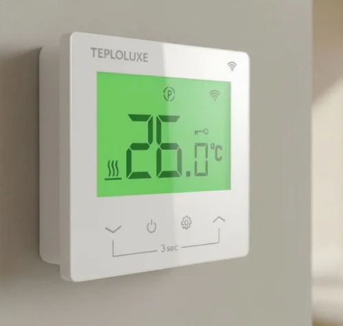 Терморегулятор электронный Теплолюкс Pontus wi-fi белый EvoHeat не разрушает замки кварцвинила 