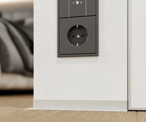 Микроплинтус L образный Серо-белый RAL 9002 41-57-38