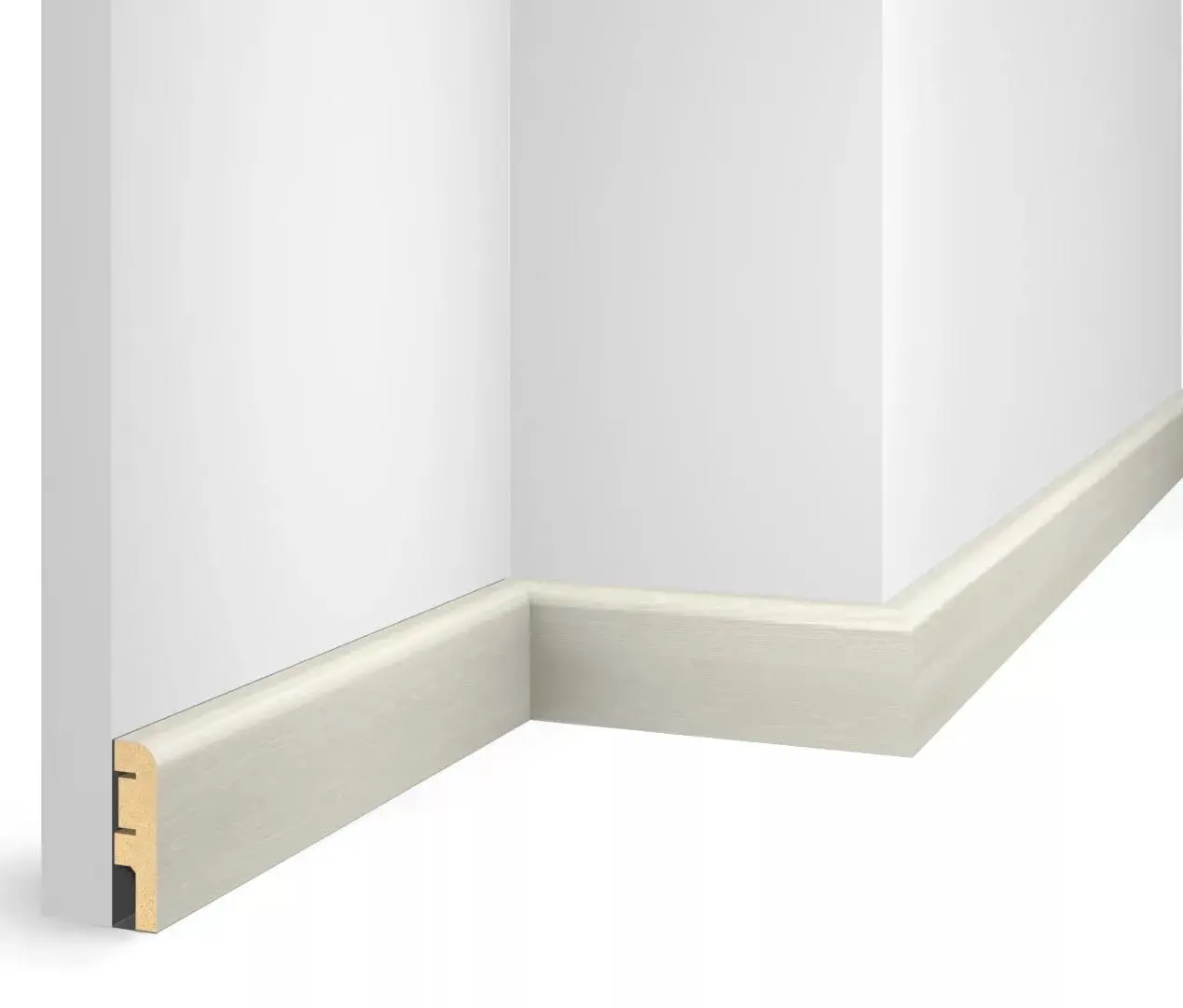 Плинтус  МДФ Cosca Nanoflex EP02 Груша белая 60х16х2400 мм купить