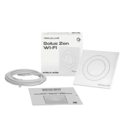 Терморегулятор электронный Теплолюкс Solus Zen Wi-Fi белый/белый EvoHeat не разрушает замки кварцвинила 