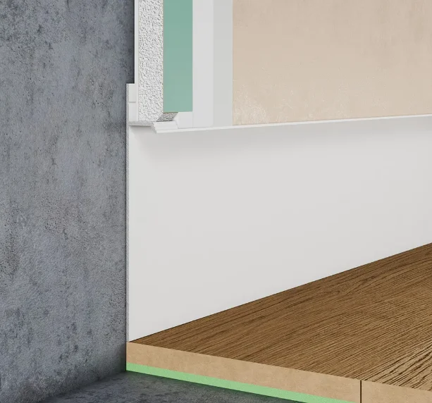 Скрытый плинтус алюминиевый Pro Design 323 W белый муар RAL9016 купить