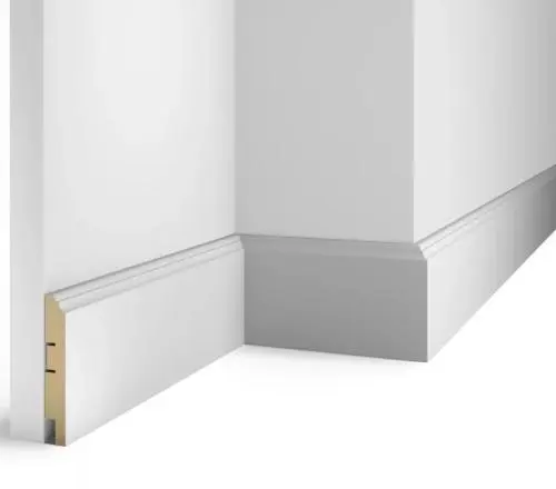 Плинтус МДФ Cosca AP77 под покраску белый 100х16х2400 мм из экополимера