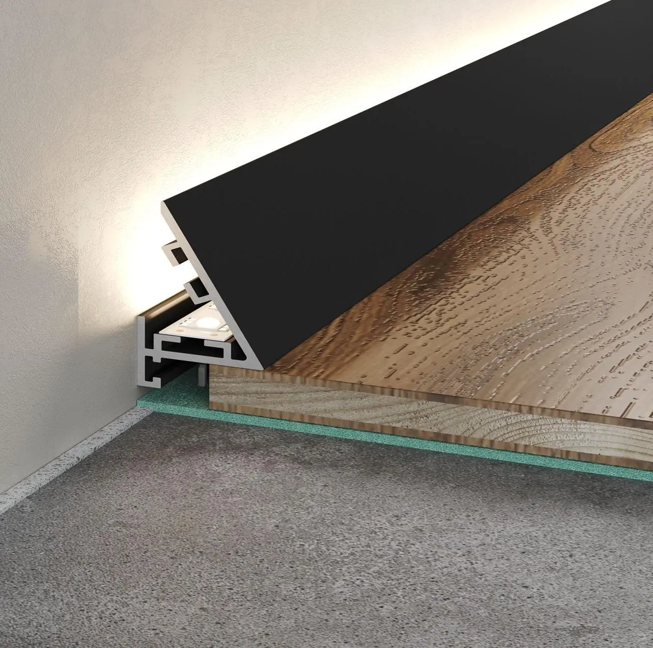 Микроплинтус Laconistiq Light черный анодированный