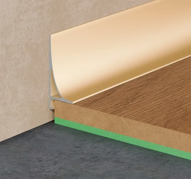 Микро плинтус Pro Design Corner L 584 S шампань анодированный