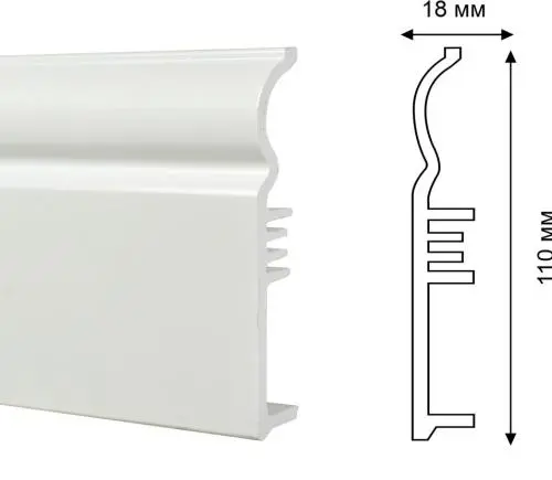 Дешевый Плинтус из вспененного ПВХ DurableSmart 110 мм купить