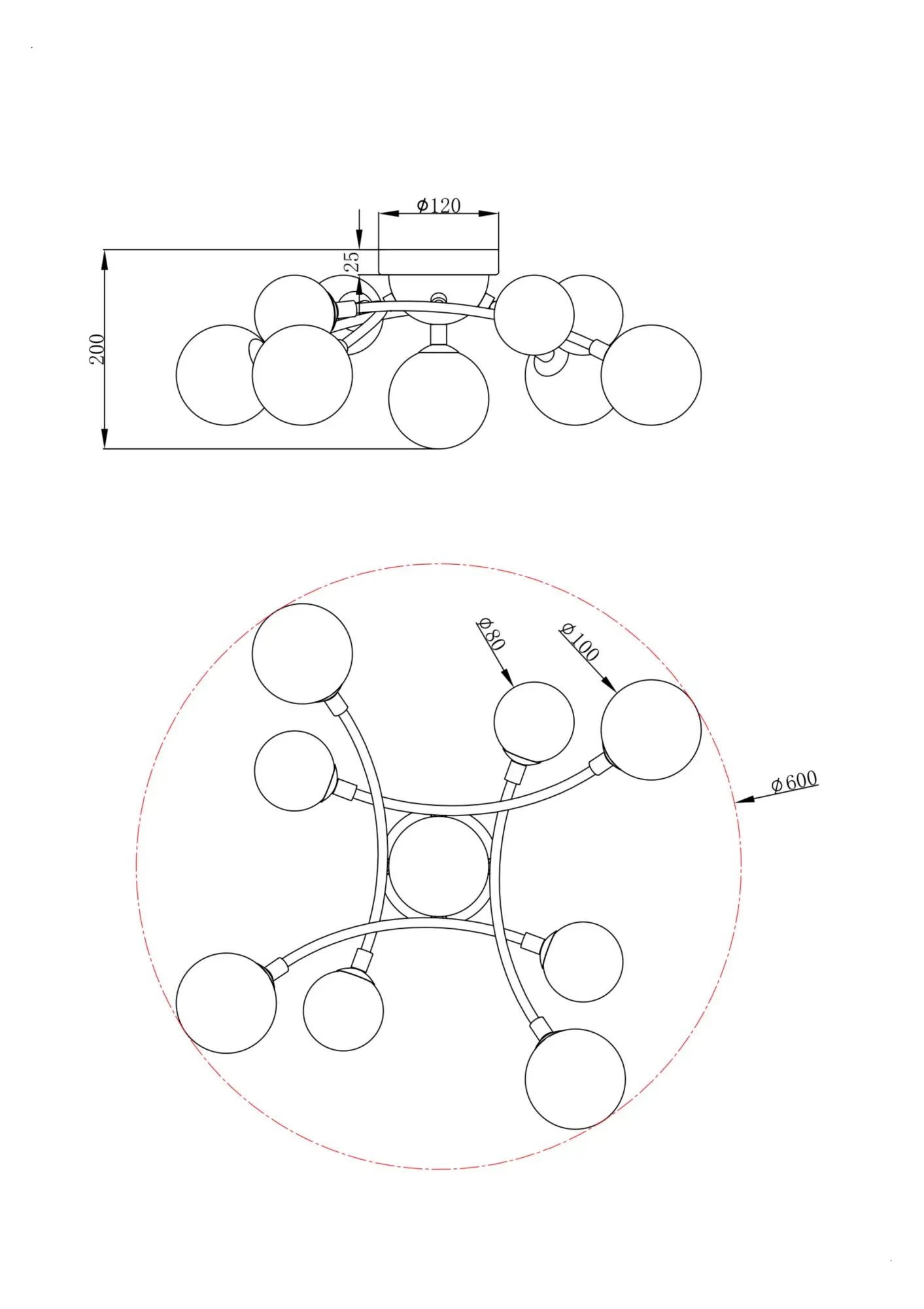 Потолочный светильник Freya FR5116CL-09BS