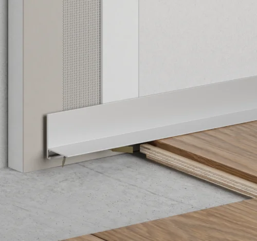 Микроплинтус Ликорн Лайн L-образный серебристый С-05.25.2 L