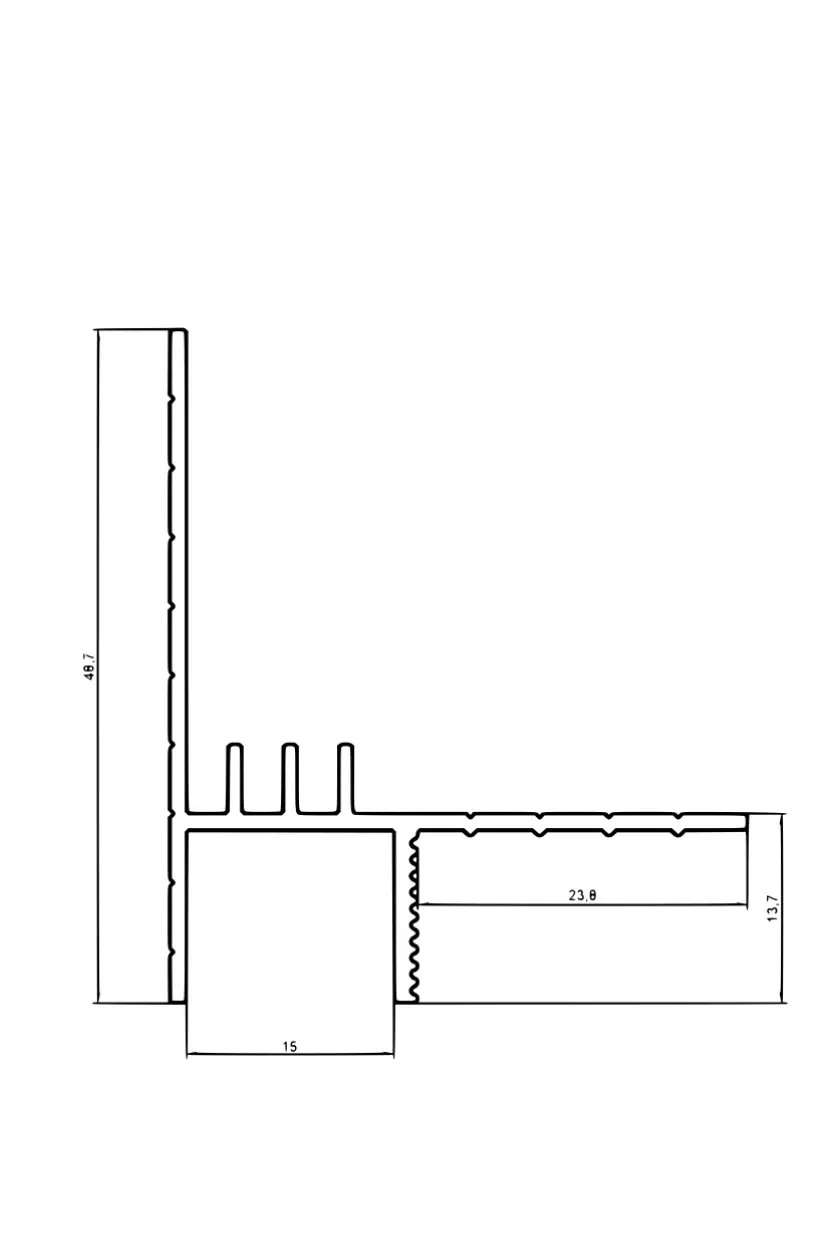 Плинтус теневой для потолка Декопрофиль анодированный серебро Москва