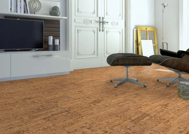 Пробковый пол на замках Linea (Швейцария)