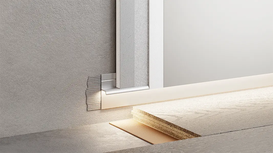 Теневой профиль напольный 20 мм Серебристый без покрытия 98-69-20 купить