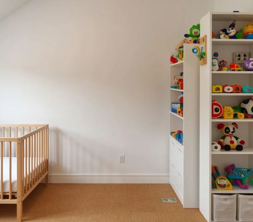 Пробковое покрытие в детской комнате