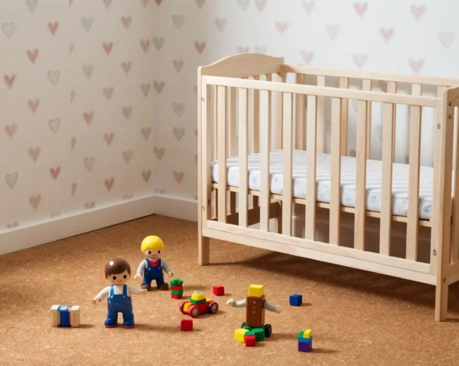 Пробковый пол в детской малыша