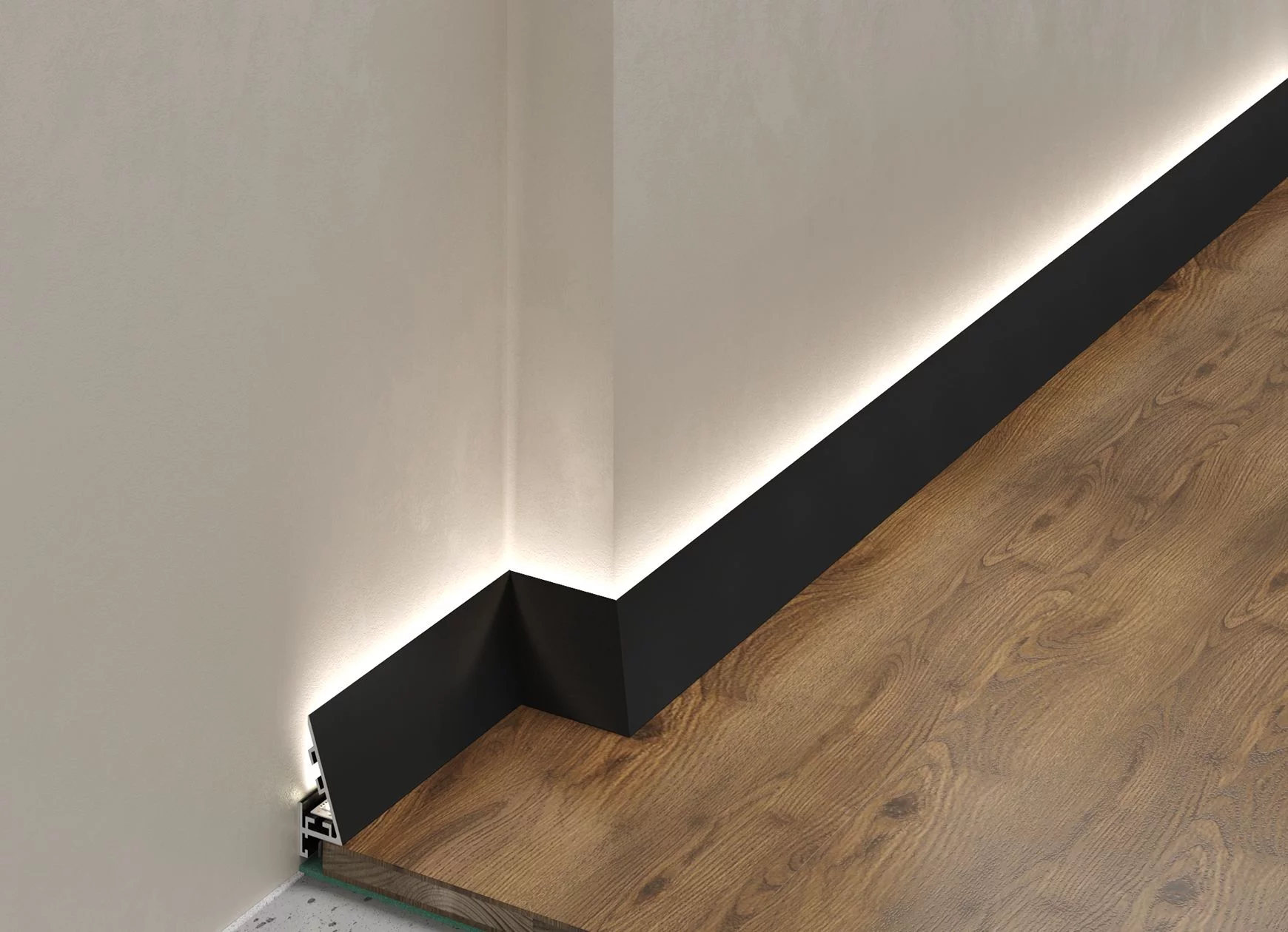 Микроплинтус Laconistiq Light черный анодированный